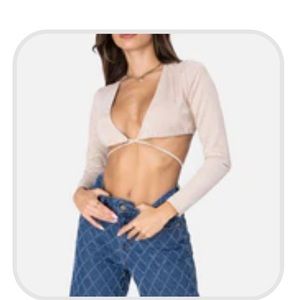 Adika beige crop top